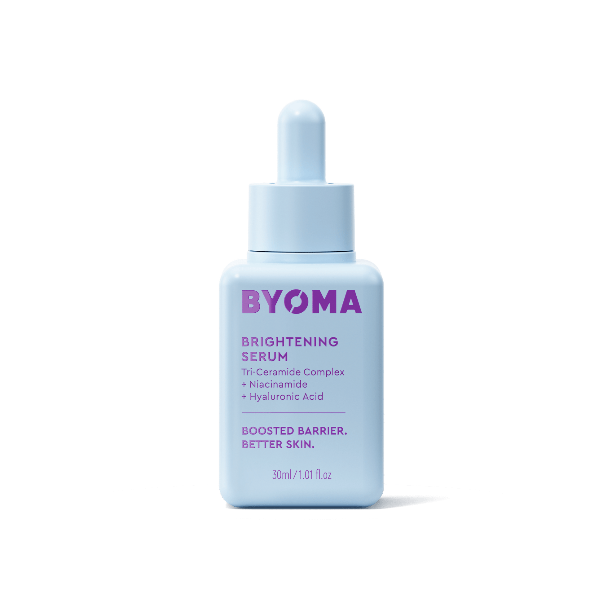 BYOMA BRIGHTENING SERUM against a white background.