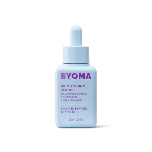 BYOMA BRIGHTENING SERUM against a white background.