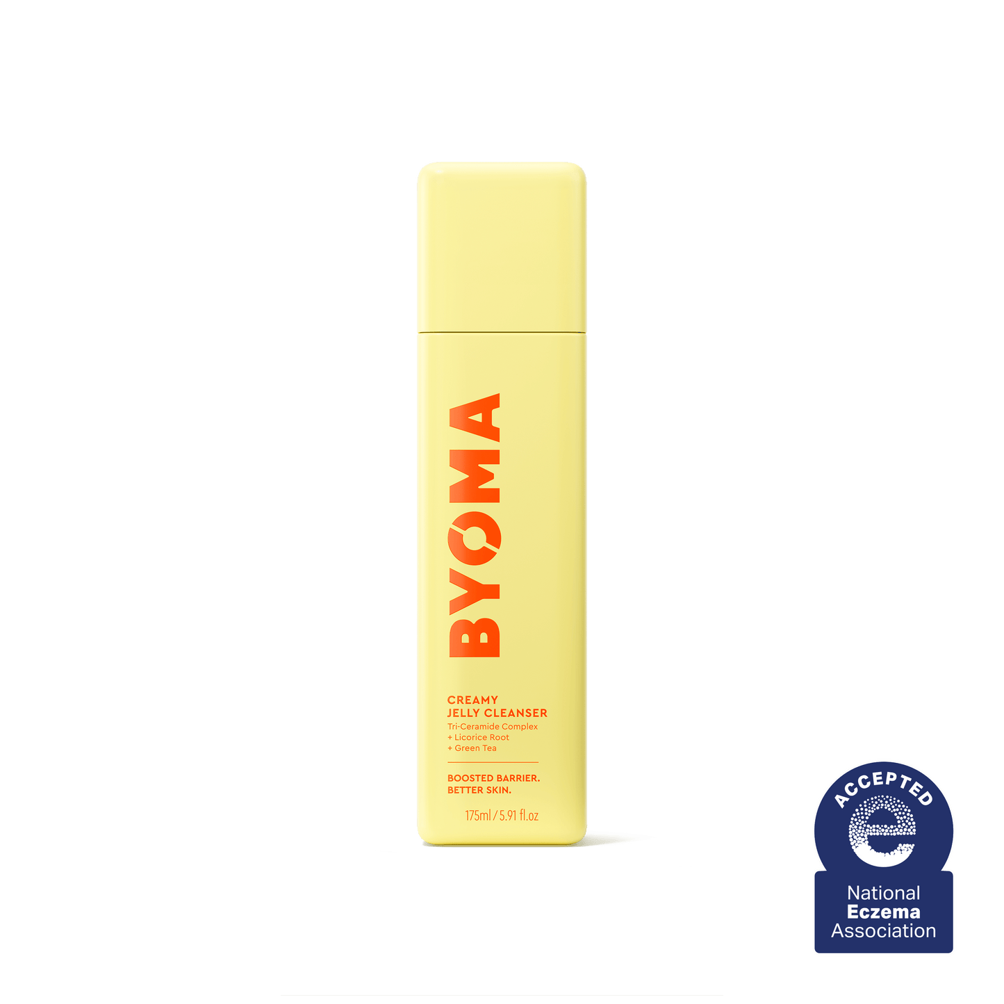 BYOMA CREAMY JELLY CLEANSER against a white background. The text Accepted National Eczema Association written.