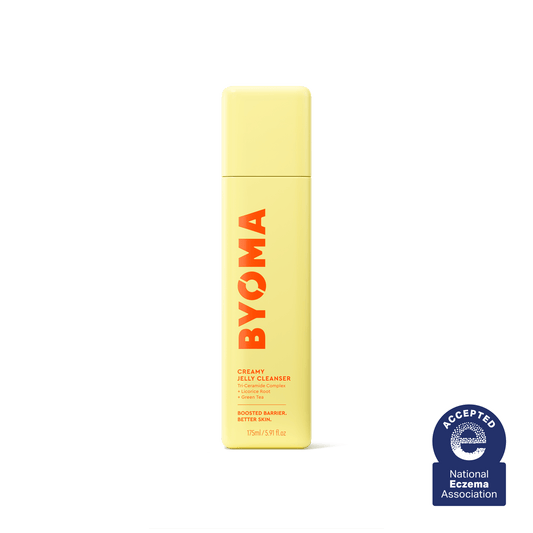 BYOMA CREAMY JELLY CLEANSER against a white background. The text Accepted National Eczema Association written.
