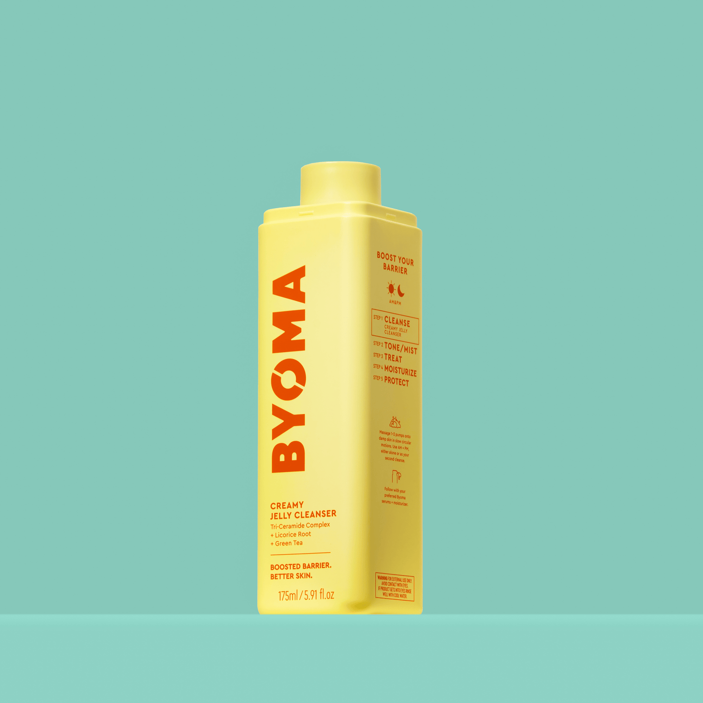 BYOMA CREAMY JELLY CLEANSER against an aqua green background.