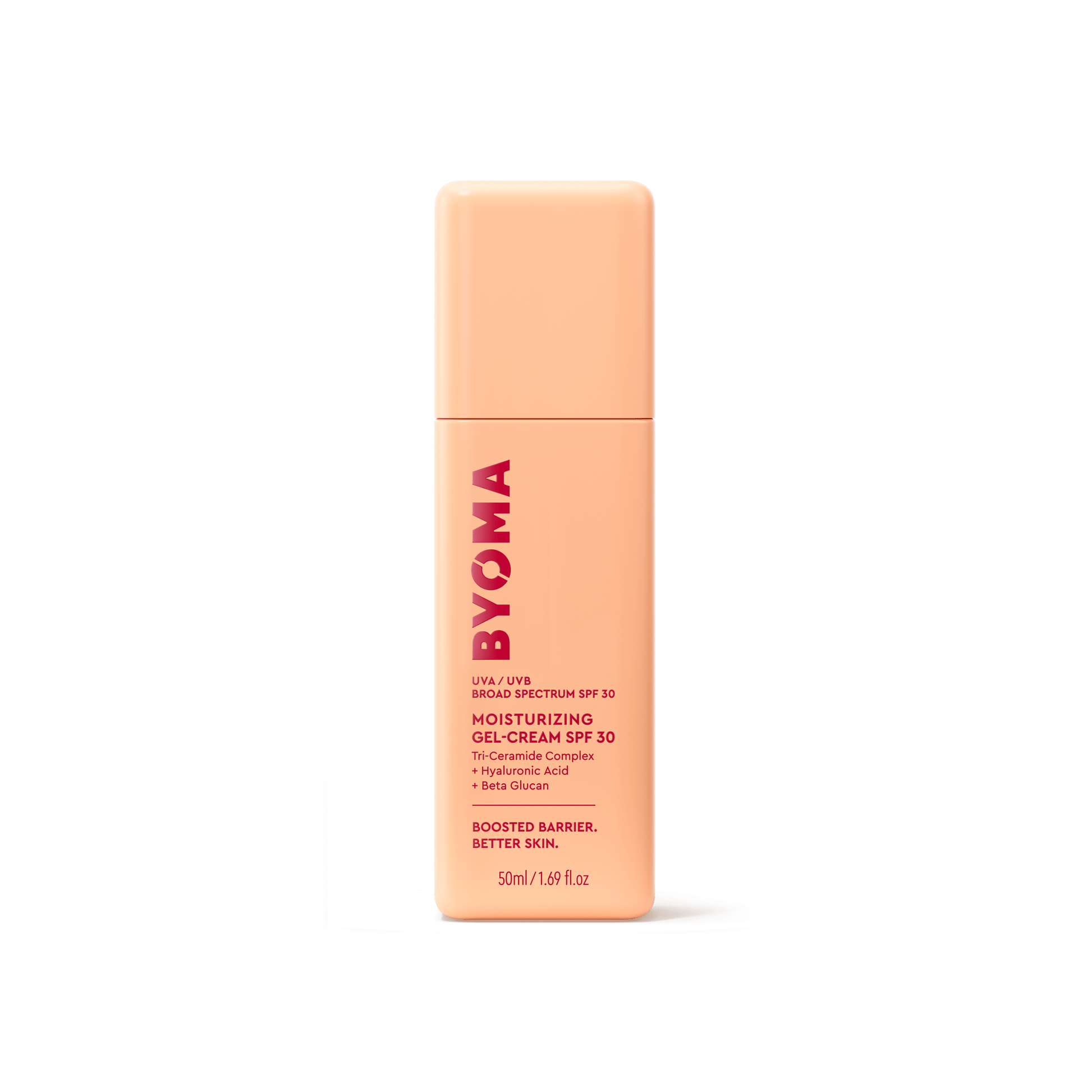 BYOMA MOISTURIZING GEL-CREAM SPF 30 against a white background.