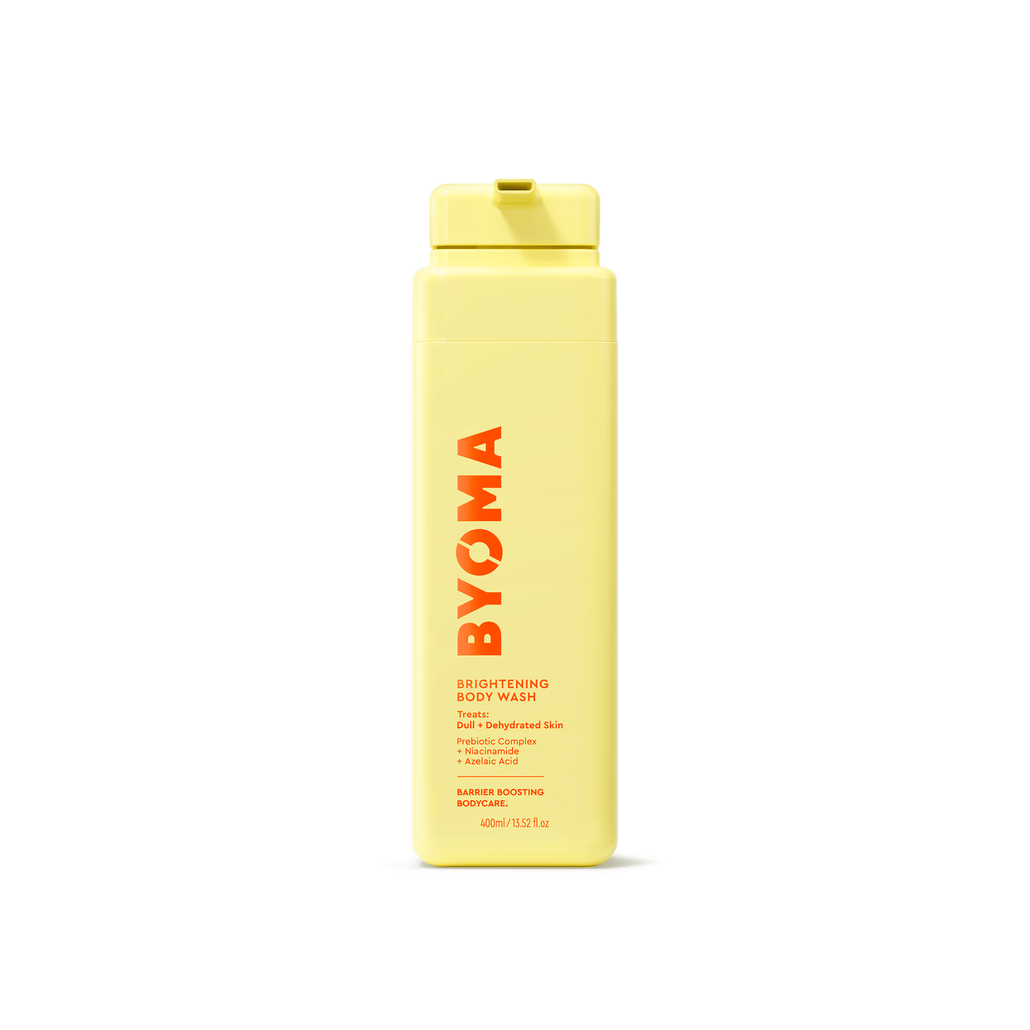BYOMA BRIGHTENING BODY WASH against a white background.