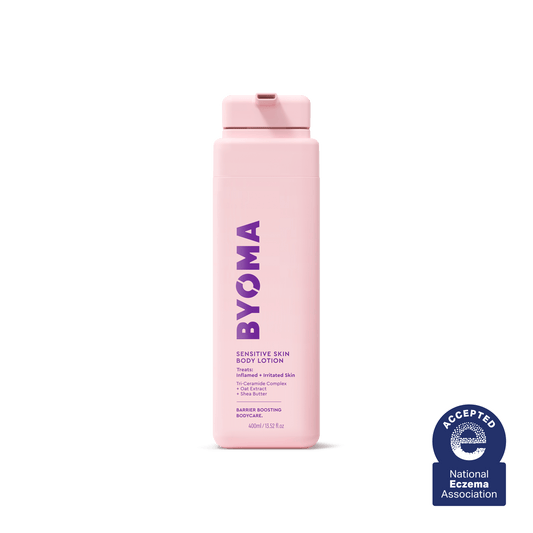 BYOMA SENSITIVE SKIN BODY LOTION against a white background.