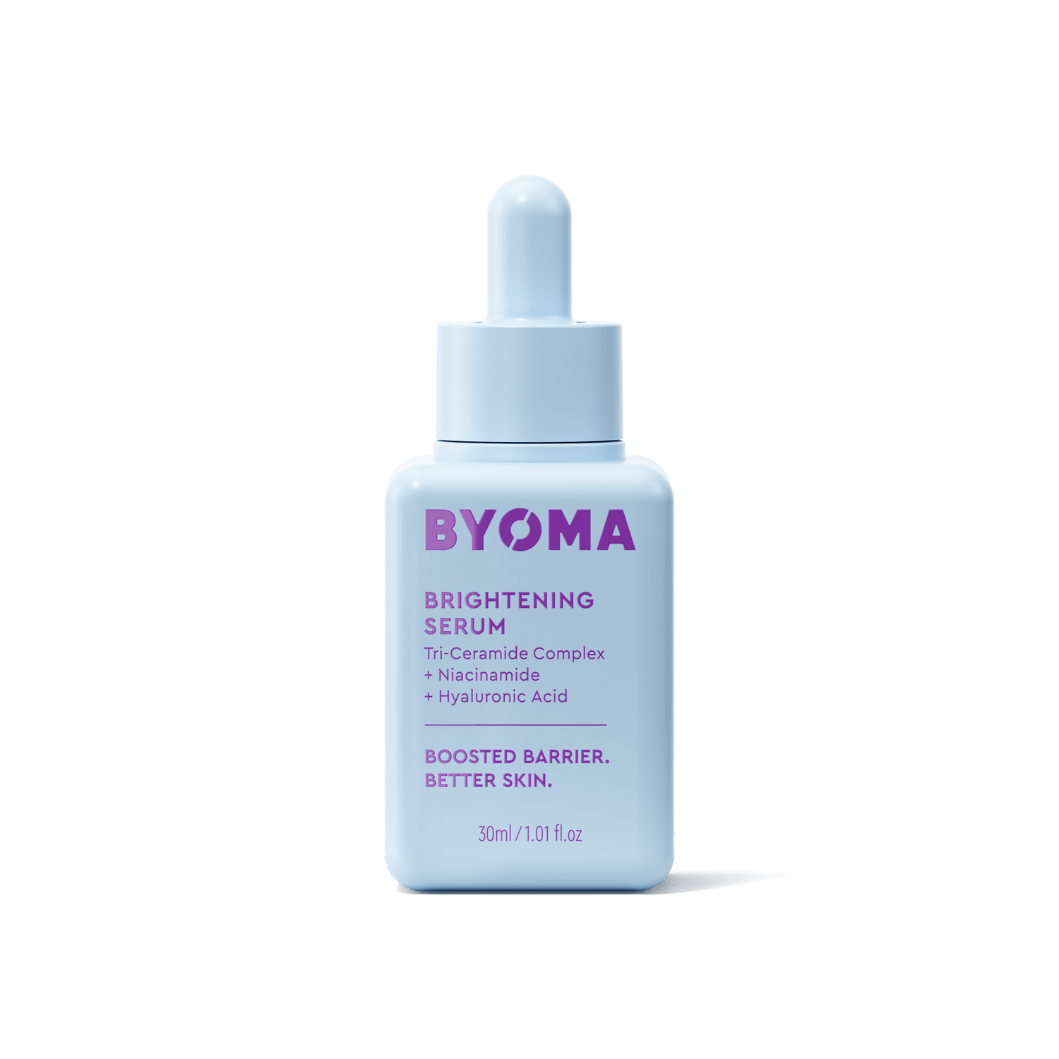 BYOMA BRIGHTENING SERUM against a white background.