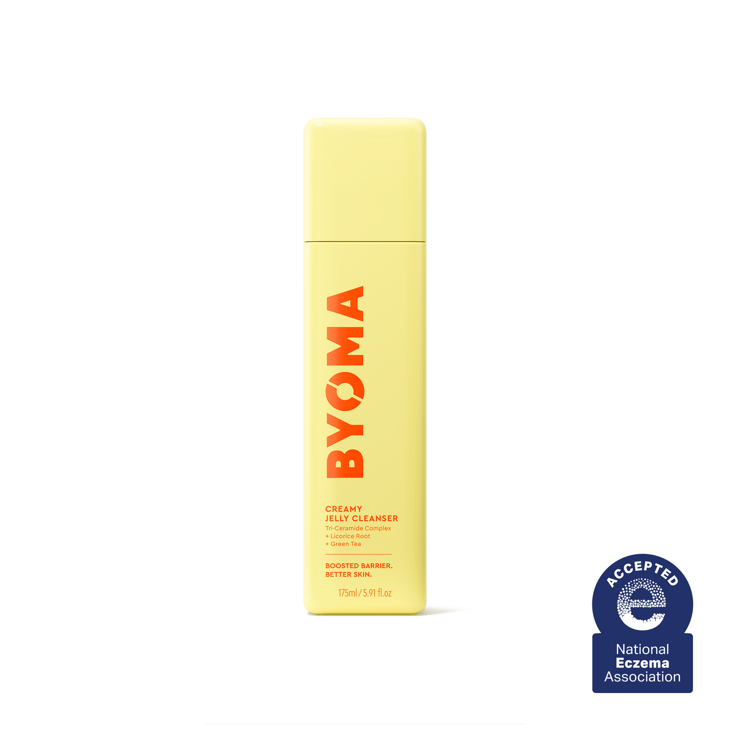 BYOMA CREAMY JELLY CLEANSER against a white background. The text Accepted National Eczema Association written.