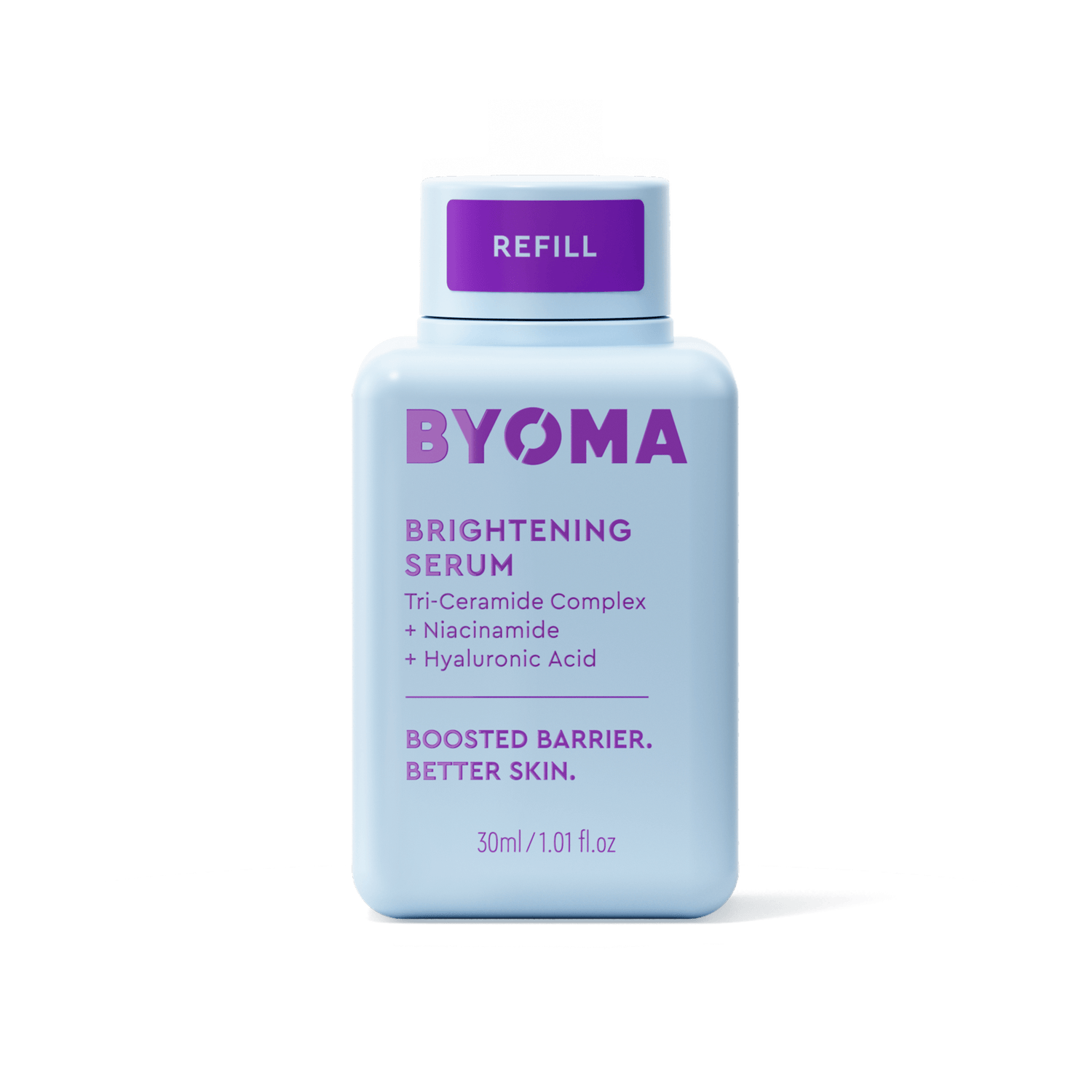 BYOMA BRIGHTENING SERUM refill against a white background.