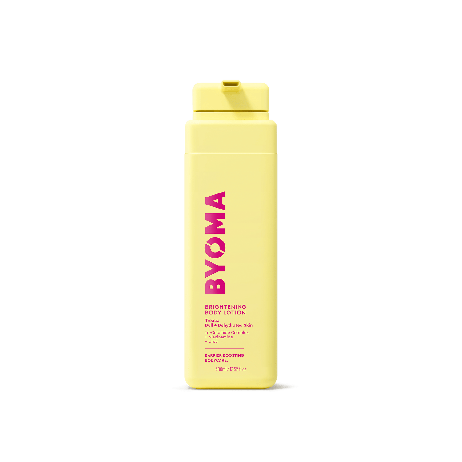 BYOMA BRIGHTENING BODY LOTION against a white background.