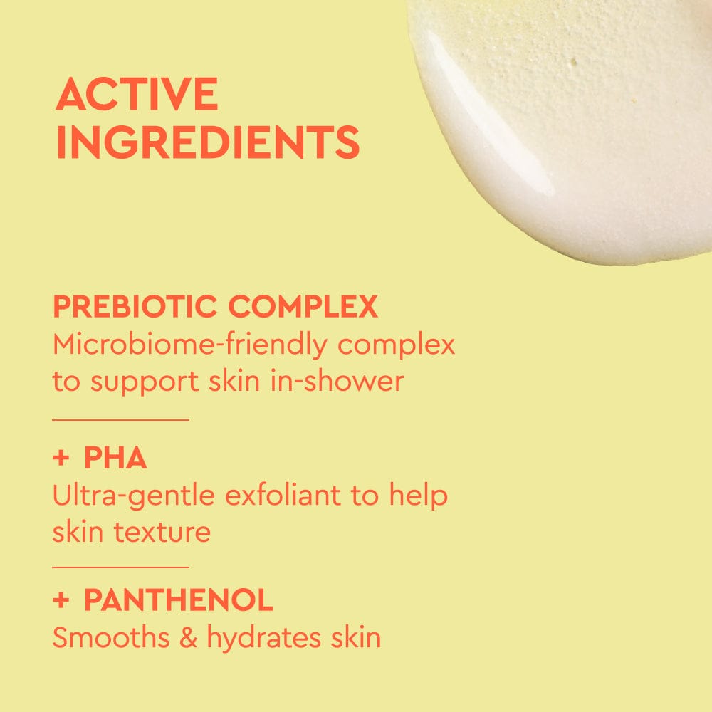 Product label with active ingredients on a yellow background