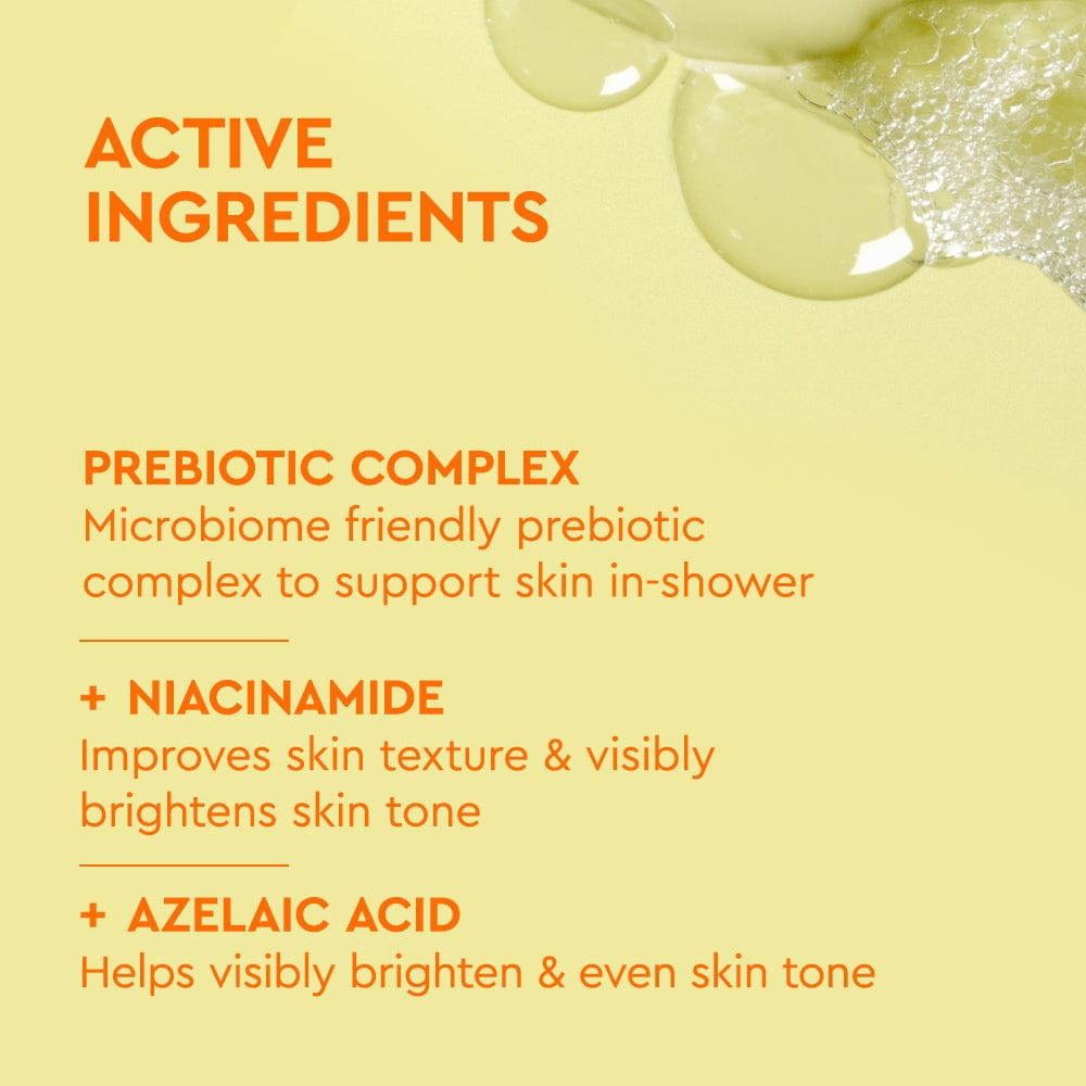 Product label with active ingredients on a yellow background