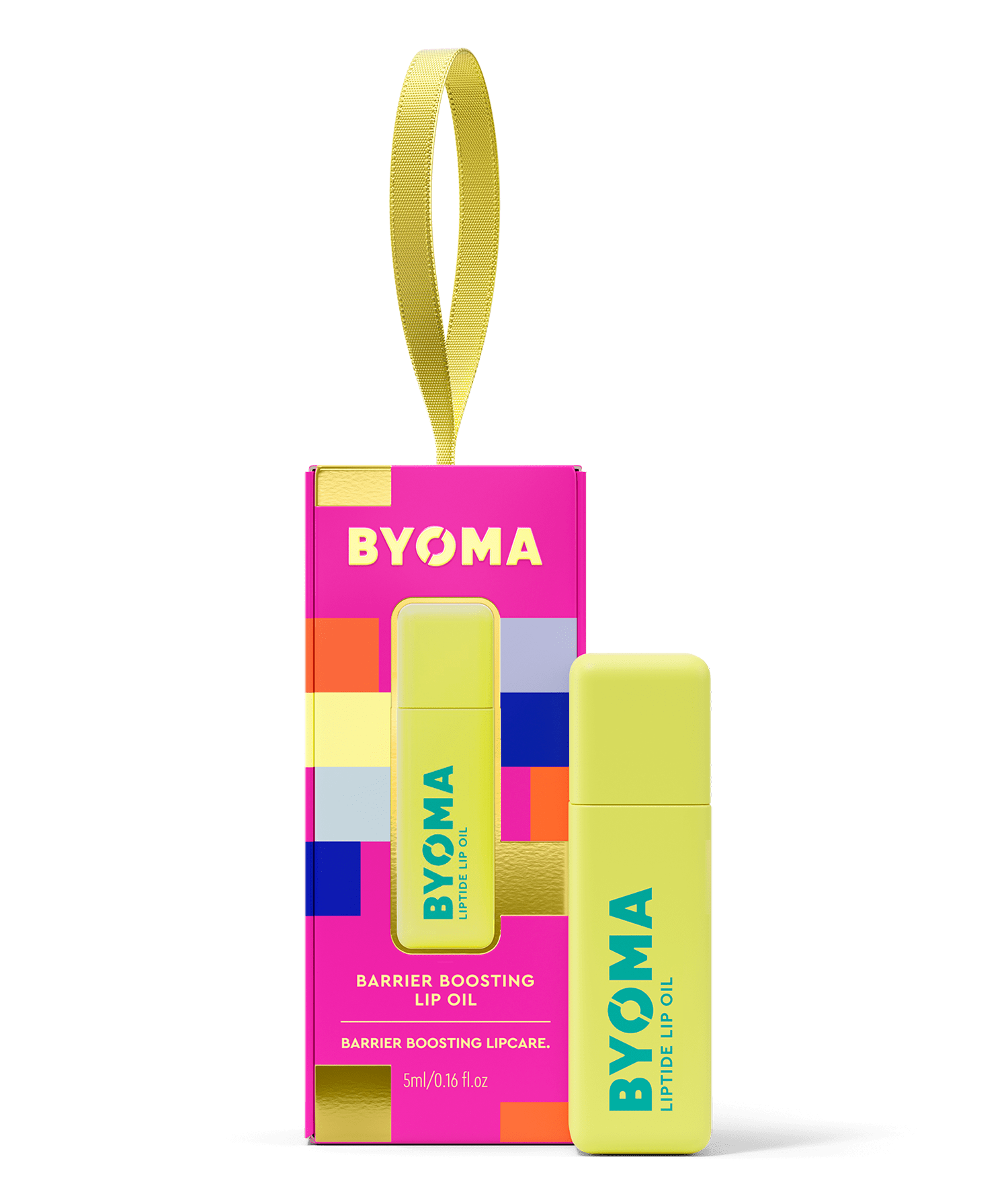 BYOMA Boosting Lip oil with kit against a white background.