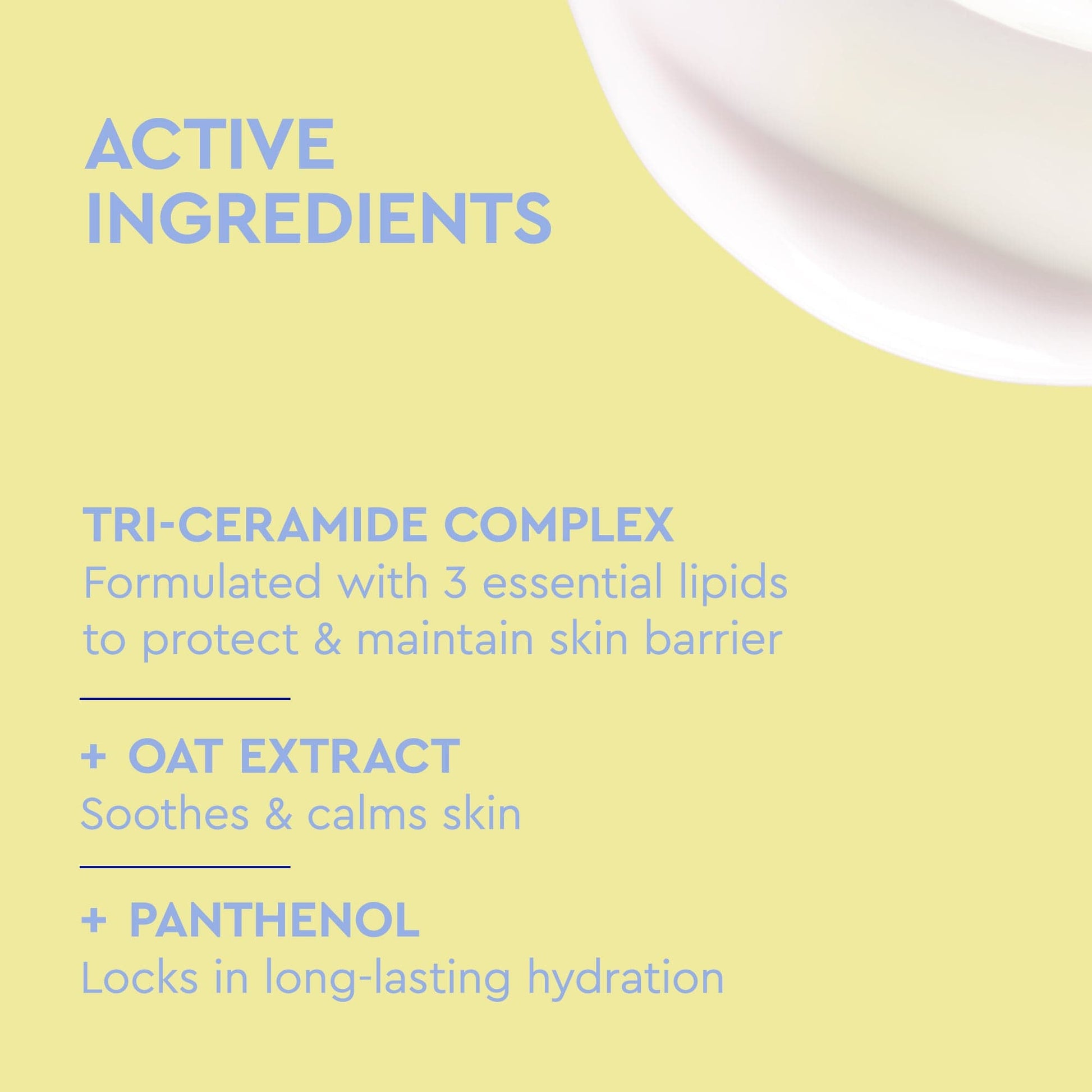 Product label with active ingredients on a yellow background